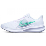 Nike Downshifter 11 Balti Signaliniai Žali Moteri&scaron;ki Sportbačiai Violetiniai CW3413-101 36
