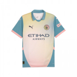 Puma Manchester City 24/25 Replika Ketvirtas Madingas trumpomis rankovėmis Futbolo mar&scaron;kinėliai Vyri&scaron;ki vir&scaron;utiniai drabužiai Drąsus mėlynas 775202-04 XS