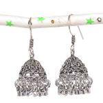 Natural Indian Look Jhumki Gemstone Silver Tribal Bali Earring 1.77 j2c45