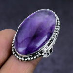 Sage Amethyst gemstone 925 Sterling Silver Jewelry Ring Size 7