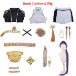 Rumi Zoey Mira Juodi Kostiumai Cosplay Kostiumas Perukas Demonų Medžiotojas Vaidmenų Žaidimas Kpop Idol Scenos Pasirodymas Helovino Karnavalo Apranga 110cm white