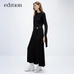 Edition Women's Merino Wool Slit Sleeve Knit Top M 165