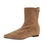 Aphixta Suede Upper Moteri&scaron;ki Modernūs Batai 5cm Auk&scaron;tį Didinantys Trumpi Batai Avalynė Seksualūs Smailūs Pir&scaron;tai Juodas Užtrauktukas Minimalistiniai Ankle Boots 39 chaki