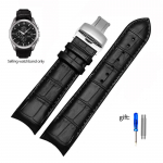 Natūralios odos lenktais galais laikrodžio dirželis Tissot laikrodžiui 1853 COUTURIER T035627A T035407A T035439 Vyri&scaron;kas dirželis 22mm 23mm 24mm 24mm