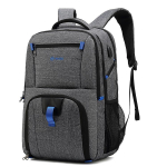 Vyri&scaron;ka kuprinė Vandeniui atspari / Didelės talpos / USB įkrovimas Ne&scaron;iojamojo kompiuterio kuprinė 17,3 colio Mokyklinė kuprinė berniukui Nailonas/Drobė Juoda/Pilka KTY 17.3 inch pilka