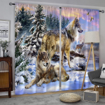 3D Vilkų Gyvūnų Modernios Užuolaidos Svetainei Prabangios Miegamojo Virtuvės Užuolaidos Draperijos Langų Apdaila 100W160H(CM)40x63in&Hook