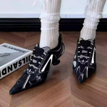 Mada 2025 Nauji Sportiniai Baleto Kasdieniai Bateliai su Rai&scaron;teliais Tinklelis Smailianosiai Auk&scaron;takulniai Moteri&scaron;ki Stiletto Auk&scaron;takulniai Seksualūs Mergaitės Batai Pavasario Naujiena 43 juoda
