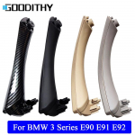 Automobilio vidinių durelių smėlio spalvos juodos spalvos viduje traukiamos rankenos i&scaron;orinio dangčio apdailos komplektas, skirtas BMW 3 serijos E90 E91 E92 316 318 320 325 328i Gray Right