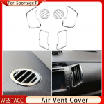 ABS chromo oro kondicionavimo / oro kondicionieriaus ventiliacijos dangtelio lipduko apdaila, skirta Kia Sportage R 3 SL LHD 2011 - 2015 automobilio salonui 2Pcs middle cover