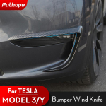 Futhope Air knife Fog Lamp Eyebrow Wind Knife Protection For Tesla Model 3 Y 2018-2023 Modification Automobile Repacking Model 3 WHite gray