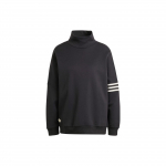 Adidas Originals Adicolor Neuclassics megztinis su trimis juostelėmis, spalvotas, auk&scaron;ta apykakle, laisvo kirpimo, sportinis ilgomis rankovėmis, moteri&scaron;kas megztinis, juodas IM1817 A2XSS
