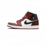 Jordan Air Jordan 1 Ten Thousand Horses Galloping Abrasion Resistant Mid top Vintage Basketball Shoes Unisex Red DQ8426-105(Team839V\ \ ) 42