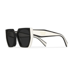 Prada Akinių Serija Netaisyklingos Formos Akiniai Nuo Saulės Su Raidžių Dekoracija Moteri&scaron;ki Akiniai Nuo Saulės Juodi SPR15WF-09Q-5S0 Basic Packaging-Eyeglass Case+Box