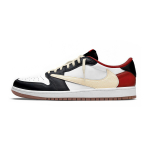 Jordan x Travis Scott Air Jordan 1 Dangos Neslystantys Žemi Teniso Batai Unisex Juodi Balti Raudoni DZ4137-700(Komanda954-) 40
