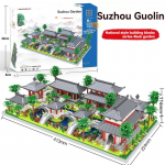 Micro Suzhou Sodo Blokeliai Klasikinis Kinų Sodo Mini Blokelis Tradicinės Architektūros Namas Surinktos Plytos su LED &Scaron;viesa no original box
