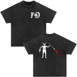 Forward Observations Group Kaulo Spaudinio Mar&scaron;kinėliai Vyri&scaron;ki Vintažiniai I&scaron;plauti Juodi Perdyrė Streetwear Medvilniniai Trumpomis Rankovėmis Unisex Mar&scaron;kinėliai L black