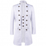Vyri&scaron;kas &bdquo;steampunk&ldquo; gotikos frakas &bdquo;Trench&ldquo; viduramžių Kalėdų vintažiniai drabužiai Viktorijos uniforma Helovino kostiumas &bdquo;Smokingas&ldquo; S balta