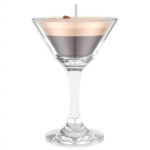 Espresso Martini žvakė stiklinėje Dekoratyvinė kavos Martini žvakė Eleganti&scaron;kas kavos baro dekoras Unikali dovanos moterims merginoms