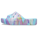 Crocs Classic Platform Palm Print &Scaron;lepetės 'Blue Multi Color' Moteri&scaron;kos 208607-4NQ 34-35
