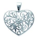 Les Tr&eacute;sors De Lily [E5747] - Pendentif Argent 'Love Filigrane' argent&eacute; - 25x20 mm