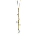 Les Tr&eacute;sors De Lily [F0356] - Collier Plaqu&eacute; Or 'Illustre' Blanc dor&eacute; - 55 mm