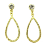 Dolce Vita [P9594] - Boucles Cr&eacute;ateur 'Sissi' blanc dor&eacute; - 55x22 mm