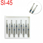 10 vnt/stal. Dental Diamond FG didelės spartos kapos dantims poliruoti 1,6 mm odontologinės medžiagos SI-45 SI-45 mėlyna