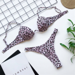 Seksualus V formos strypas su viela liemenėlė Push Up Bikini Moteri&scaron;ki maudymosi kostiumėliai Moteri&scaron;ki maudymosi kostiumėliai V vielos maudymosi kostiumėlis S leopardas