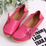 Moteri&scaron;ki batai su platforma Natūralios odos mamos batai Suvarstomi Reguliuoti sandarumą Retro Patogūs vaik&scaron;čioti neslystantys didelio dydžio batai 41 persikų pūtimo spalva