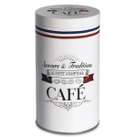 Les Tr&eacute;sors De Lily [A3023] - Boite &agrave; caf&eacute; m&eacute;tal 'Le Petit Comptoir' blanc (saveurs et traditions) - 19x11 cm balta