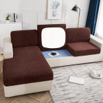 Vandeniui atsparūs sofos sėdynių pagalvėlių užvalkalai, skirti gyvenamajam kambariui Protector Couch Chaise Longue žakardo sofos užvalkalas fotelio sėdynės užvalkalas Normal size S ruda
