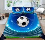 3D spausdintas futbolo patalynės užvalkalas, pagalvės užvalkalas, pilno dydžio dvigulės lovos komplektas, 2/3 dalys i&scaron; mikropluo&scaron;to audinio, mink&scaron;tas namų dekoravimas AU Single 140x210cm