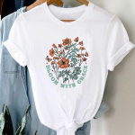 (Azijos dydis) Moterų spauda Leopard Butterfly Sweet 90s Trend Tee Top madingi mar&scaron;kinėliai Kasdieniai trumpomis rankovėmis moteri&scaron;ki grafiniai mar&scaron;kinėliai S