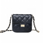 IELGY Moteri&scaron;ka rankinė ant vieno peties Mini Black Rhombus All-match Fashion Chain Crossbody juoda