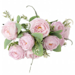 9 galvutės dirbtinių rožių žiedų netikra rožių puok&scaron;tė kompozicija &scaron;ilkinė puok&scaron;tė dirbtiniai žiedai namų biuro vakarėlio vestuvių dekoravimui &scaron;ampanas