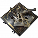 Nautical Vintage Solid Brass Sextant Kelvin Hughes Wood Box Smith Co London 1930 Navigacijos edukacinių instrumentų kolekcionavimas