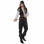 Vyri&scaron;ki Cosplay Piratų Kostiumai Karnavaliniai Piratų Scenos Kostiumai Kalėdinis Helovino vakarėlio kostiumas vyrams - &scaron;alikas + vir&scaron;us + liemenė + diržas + kelnės + pėdos apdangalas L