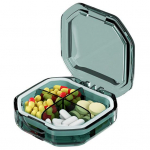 Patogus 7 dienų tablečių dėžutės dozatorius, 4/6 tinklelio dizainas, didelės erdvės sagtis, gerai užsandarinamas ki&scaron;enės dydžio tablečių konteineris A mėlyna