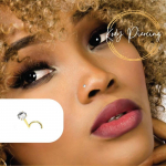 KODY PIERCING 18K GOLD lenktas smeigės ir 2,5 mm apvalus cirkonio rinkinys