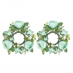 2 vnt. žvakidė girlianda, gyva žvakidės vainikas Ilgalaikis dirbtinis vainikas namų vakarėlio dekoravimui suaugusiems mėlyna