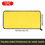 SEAMETAL 400GSM 100*50cm Coral Fleece Automobilių plovimo rank&scaron;luostis Super Absorbent Mink&scaron;tas Automobilių Valymo Rank&scaron;luostė &Scaron;luostės Automobilių Priežiūra 1pc 100*50cm geltona/pilka spalva