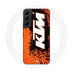Coque pour Samsung Galaxy S22 KTM Logo blanc fond orange