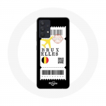 Coque pour Samsung Galaxy A13 5G Billet d'avion Bruxelles Belgique