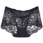 Auk&scaron;tos kokybės moteri&scaron;ki seksualūs nėriniuoti apatiniai grynos medvilnės tarpkojo auk&scaron;to vidurio juosmens besiūlės ir kvėpuojančios kelnaitės moteri&scaron;kos kelnaitės L juoda