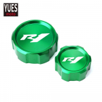 Motorcycle Accessories CNC Aluminum Rear & Front Brake Fluid Reservoir Cap Cylinder cover For YAMAHA YZFR1 YZF R1 2012- 2018 Front and Rear Green