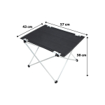 Foldable Fabric Camping and Picnic Table, Black, Large Size, 73 x 55 x 48 cm