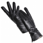 Auk&scaron;tos kokybės mados moteri&scaron;kos pir&scaron;tinės Spalva Avikailis Žiemos &Scaron;iltos Plonos pir&scaron;tinės 2024 m. 8 juoda