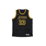 Nike Los Angeles Lakers Nr. 23 LeBron James jaunimo be rankovių krep&scaron;inio mar&scaron;kinėliai Unisex mar&scaron;kinėliai Juodi 3Z2B7BY1P-LAKJL S