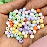 Akrilo 6 mm&ndash;16 mm spalvingi apskriti karoliukai, rankų darbo medžiagos, skirtos papuo&scaron;alų gamybai. 8mm