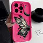 Drugelio telefono dėklas iPhone 11 dėklui iPhone 15 13 12 14 Pro Max X XR XS Max 7 8 Plus SE Esteti&scaron;kas mėnulio skysto silikono dangtelis For iPhone 15Pro Max
